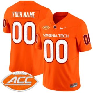 Custom Virginia Tech Hokies Jersey Name and Number Vapor Limited College Football Orange