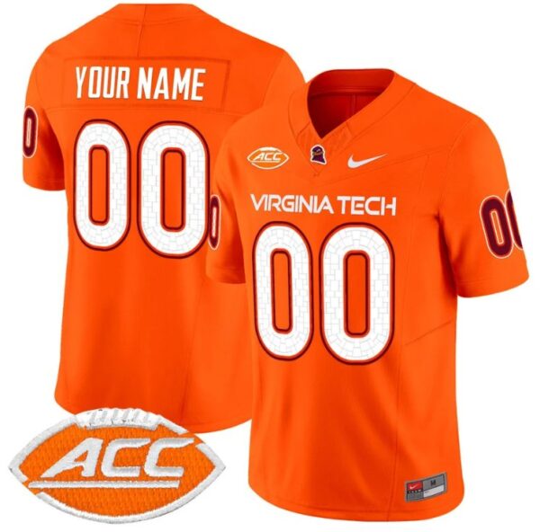 Custom Virginia Tech Hokies Jersey Name and Number Vapor Limited College Football Orange