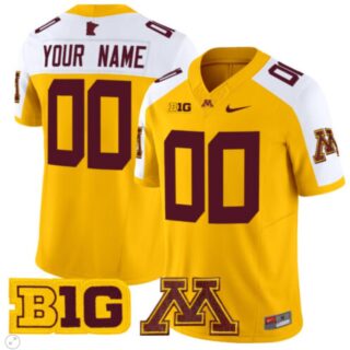 Custom Minnesota Golden Gophers Jersey Name and Number Vapor Limited Football Gold Alternate