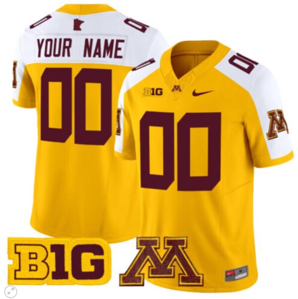 Custom Minnesota Golden Gophers Jersey Name and Number Vapor Limited Football Gold Alternate