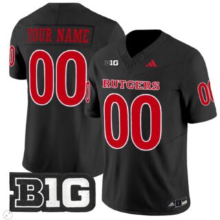 Custom Rutgers Scarlet Knights Jersey Name and Number Vapor Limited Football Black