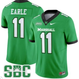 Stone Earle Jersey #11 Marshall Thundering Herd Vapor Limited Football Kelly Green
