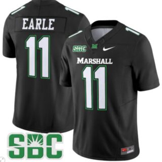 Stone Earle Jersey #11 Marshall Thundering Herd Vapor Limited Football Black