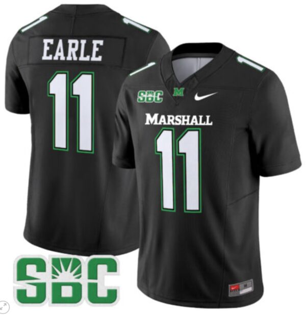 Stone Earle Jersey #11 Marshall Thundering Herd Vapor Limited Football Black
