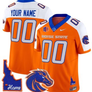 Custom Boise State Broncos Jersey Name, Number Home Patch Vapor Football Orange Alternate