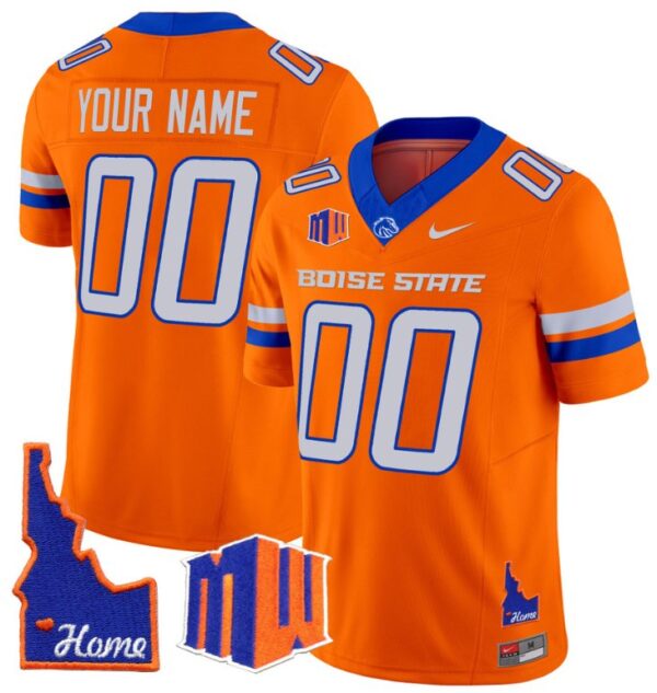 Custom Boise State Broncos Jersey Name, Number Home Patch Vapor Football Orange