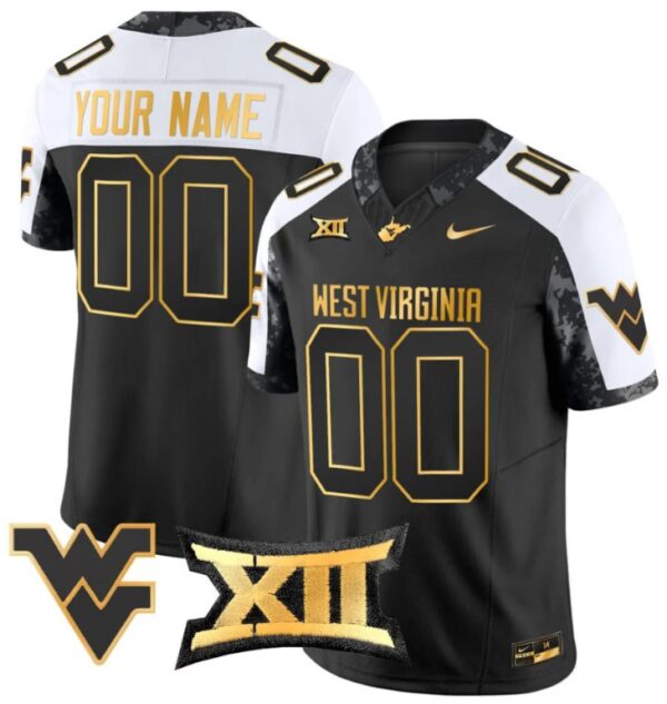 Custom West Virginia Mountaineers Jersey Name, Number Gold Vapor Football Alternate