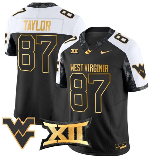 Kole Taylor Jersey #87 West Virginia Mountaineers Gold Vapor Football Alternate
