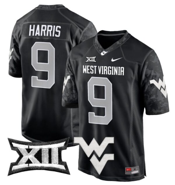 Major Harris Jersey #9 West Virginia Mountaineers Game Football Coal