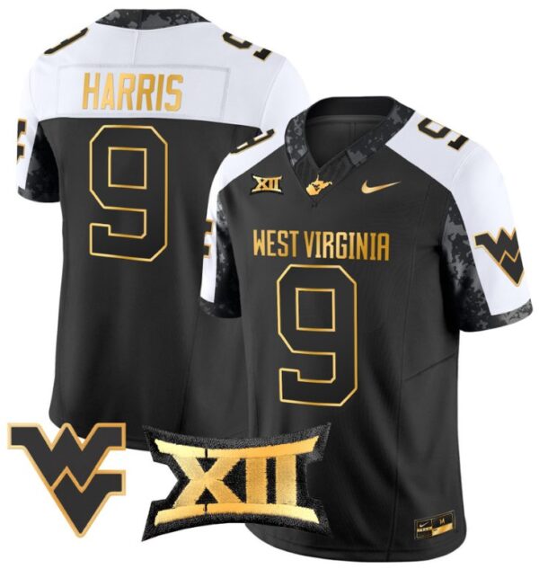 Major Harris Jersey #9 West Virginia Mountaineers Gold Vapor Football Alternate