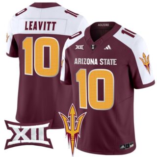 Sam Leavitt Jersey #10 Arizona State Sun Devils 2024 Vapor Limited Maroon Alternate