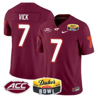 Michael Vick Jersey #7 Virginia Tech Hokies 2025 Duke's Mayo Bowl Patch Maroon