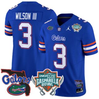Eugene Wilson III Jersey #3 Florida Gators 2025 Gasparilla Bowl Patch Royal