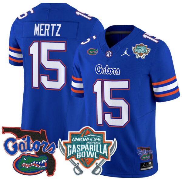 Graham Mertz Jersey #15 Florida Gators 2025 Gasparilla Bowl Patch Royal