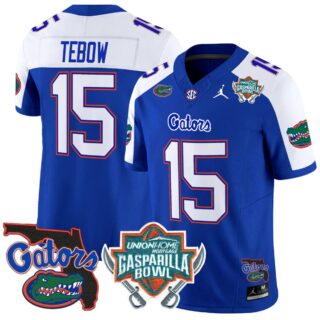 Tim Tebow Jersey #15 Florida Gators 2025 Gasparilla Bowl Patch Royal Alternate