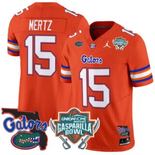 Graham Mertz Jersey #15 Florida Gators 2025 Gasparilla Bowl Patch Orange