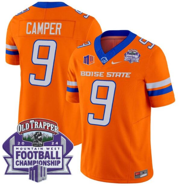 Cameron Camper Jersey #9 Boise State Broncos 2024 Championship Vapor Orange