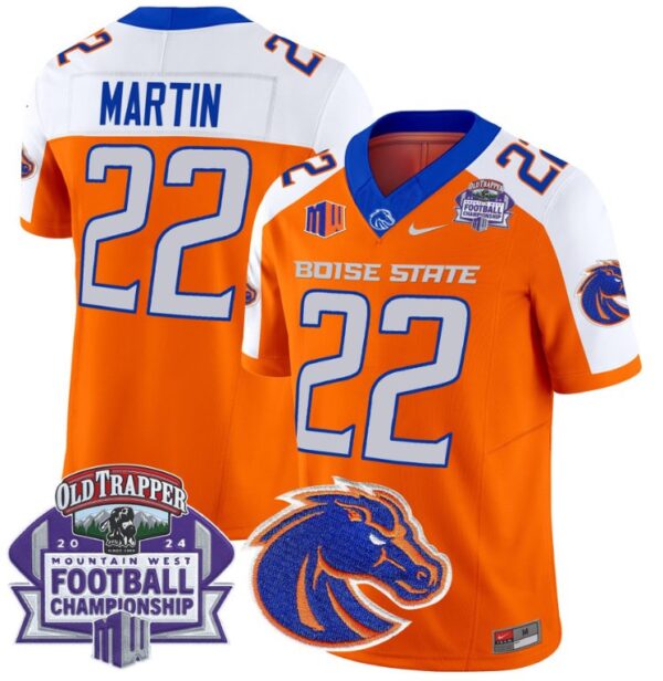 Doug Martin Jersey #22 Boise State Broncos 2024 Championship Vapor Orange Alternate