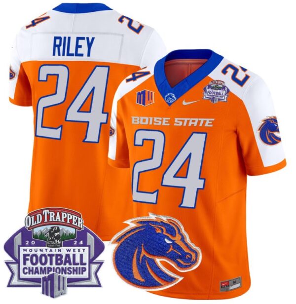 Dylan Riley Jersey #24 Boise State Broncos 2024 Championship Vapor Orange Alternate