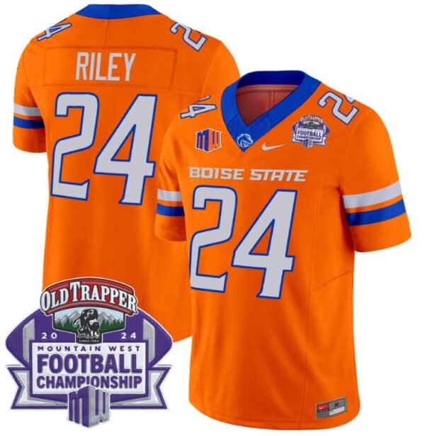 Dylan Riley Jersey #24 Boise State Broncos 2024 Championship Vapor Orange
