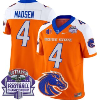 Maddux Madsen Jersey #4 Boise State Broncos 2024 Championship Vapor Orange Alternate