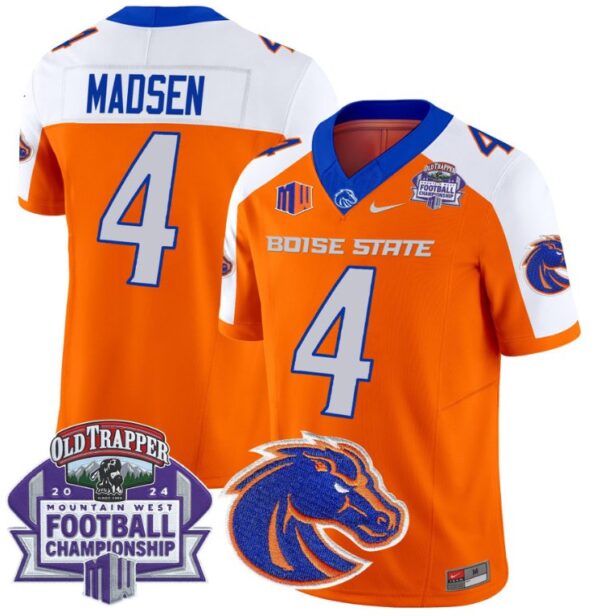 Maddux Madsen Jersey #4 Boise State Broncos 2024 Championship Vapor Orange Alternate