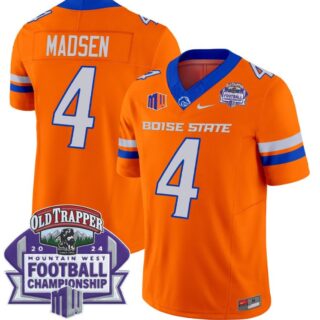 Maddux Madsen Jersey #4 Boise State Broncos 2024 Championship Vapor Orange