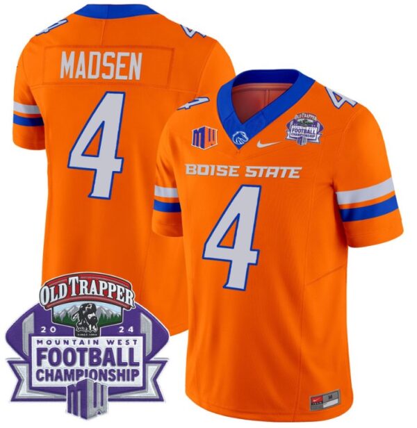 Maddux Madsen Jersey #4 Boise State Broncos 2024 Championship Vapor Orange