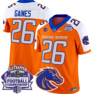 Sire Gaines Jersey #26 Boise State Broncos 2024 Championship Vapor Orange Alternate