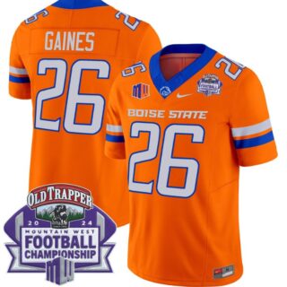 Sire Gaines Jersey #26 Boise State Broncos 2024 Championship Vapor Orange
