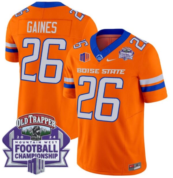 Sire Gaines Jersey #26 Boise State Broncos 2024 Championship Vapor Orange