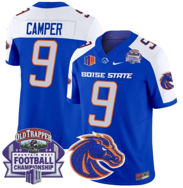 Cameron Camper Jersey #9 Boise State Broncos 2024 Championship Vapor Royal Alternate