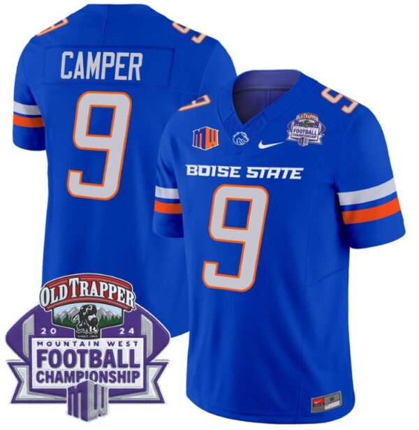Cameron Camper Jersey #9 Boise State Broncos 2024 Championship Vapor Royal