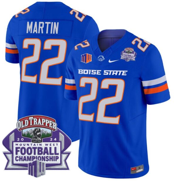 Doug Martin Jersey #22 Boise State Broncos 2024 Championship Vapor Royal