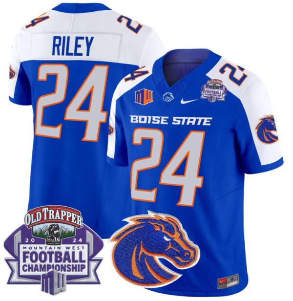 Dylan Riley Jersey #24 Boise State Broncos 2024 Championship Vapor Royal Alternate