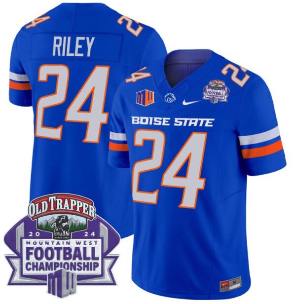 Dylan Riley Jersey #24 Boise State Broncos 2024 Championship Vapor Royal