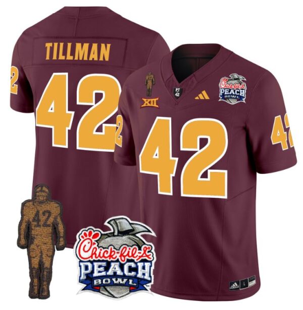 Pat Tillman Jersey #42 Arizona State Sun Devils Bowl Patch Football Maroon