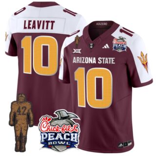 Sam Leavitt Jersey #10 Arizona State Sun Devils Bowl Patch Football V2 Maroon Alternate