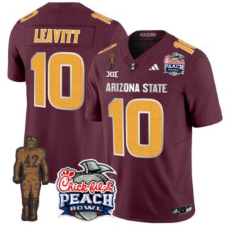 Sam Leavitt Jersey #10 Arizona State Sun Devils Bowl Patch Football V2 Maroon