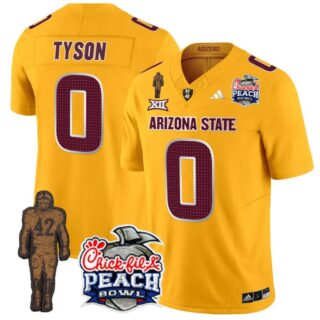 Jordyn Tyson Jersey #0 Arizona State Sun Devils Bowl Patch Football V2 Gold