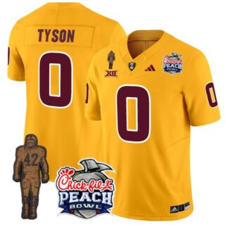 Jordyn Tyson Jersey #0 Arizona State Sun Devils Pat Tillman Peach Bowl Patch Gold