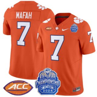 Phil Mafah Jersey #7 Clemson Tigers 2024 ACC Championship Patch Orange