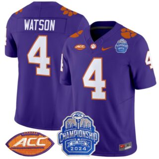 Deshaun Watson Jersey #4 Clemson Tigers 2024 ACC Championship Patch Purple