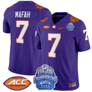 Phil Mafah Jersey #7 Clemson Tigers 2024 ACC Championship Patch Purple