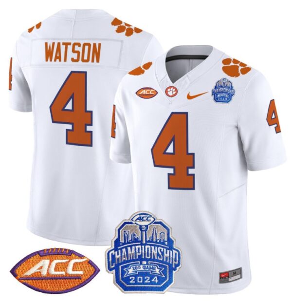 Deshaun Watson Jersey #4 Clemson Tigers 2024 ACC Championship Patch White