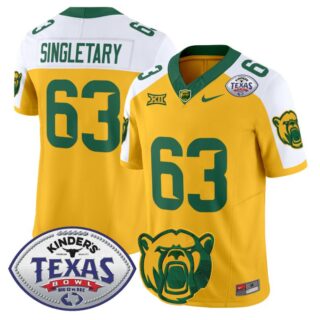 Mike SingletaryJersey #63 Baylor Bears 2024 Texas Bowl Football Gold Alternate