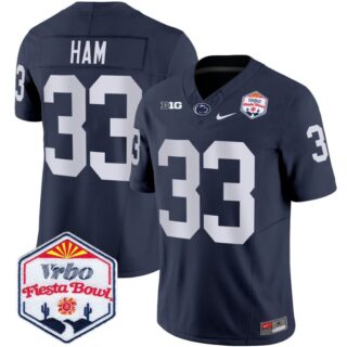 Jack Ham Jersey #33 Penn State Nittany Lions 2024 Fiesta Bowl Patch Stitched Navy