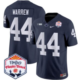 Tyler Warren Jersey #44 Penn State Nittany Lions 2024 Fiesta Bowl Patch Navy
