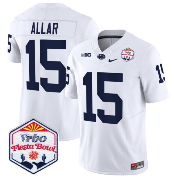 Drew Allar Jersey #15 Penn State Nittany Lions 2024 Fiesta Bowl Patch Stitched White