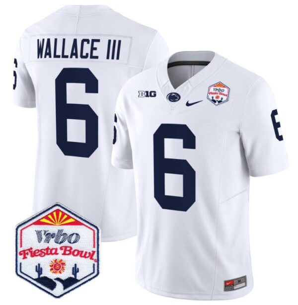 Harrison Wallace III Jersey #6 Penn State Nittany Lions 2024 Fiesta Bowl Patch White